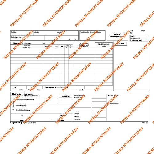 Fuvarlevél 50x3 lapos tömb A/4 fekvő